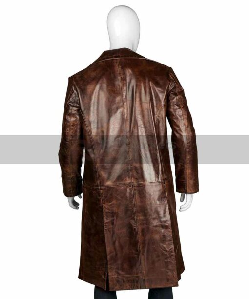 Alita Battle Angel Dr Dyson Brown Leather Trench Coat
