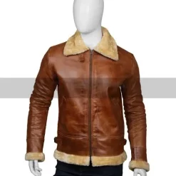 Mens Aviator B3 Brown Leather Jacket