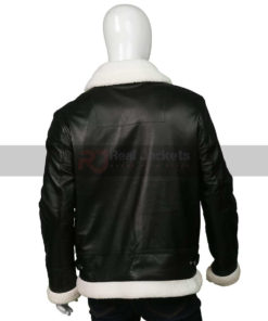Mens Aviator Black Leather Jacket