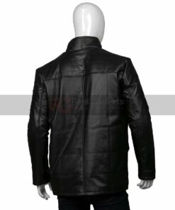 Mens Double Closure Leather Jacket