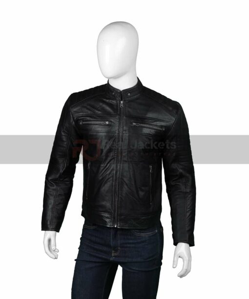 Mens Johnson Black Leather Jacket