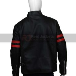 Mens Motorcycle Retro Black Leather Jacket