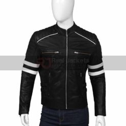 Mens Retro Black Leather Jacket