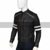 Mens Retro Black Leather Motorcycle Jacket