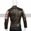 UK Flag Mens Cafe Racer Leather Jacket