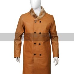 Womens Brown Sheepskin Trench Coat