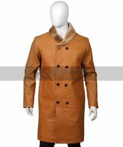 Womens Brown Sheepskin Trench Coat