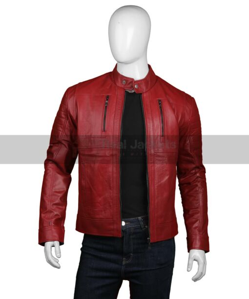 Biker Red Leather Jacket