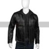 Black Leather Casual Jacket Mens