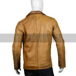 Mens Tan Leather Coat