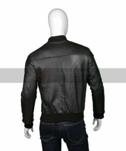 Mens Leather Bomber Black Jacket