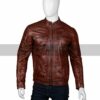 Mens Shoulder Design Biker Leather Jacket