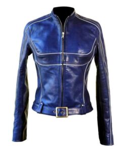 Once Upon A Time Emma Swan Blue Leather Jacket