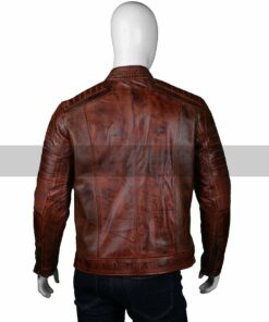 Shoulder Design Biker Leather Jacket