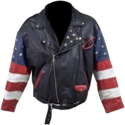 USA Stars Vintage Leather Jacket