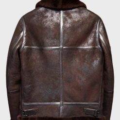 Distressed B3 Men Shearling Leather Jacket
