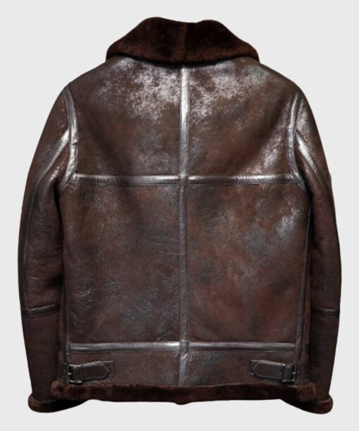 Distressed B3 Men Shearling Leather Jacket