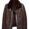 Aviator Distressed B3 Shearling Leather Jacket