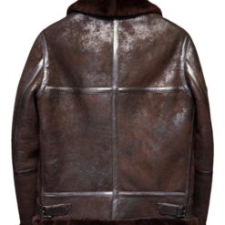Mens B3 Distressed Brown Shearling Leather Jacket