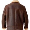 Mens Brown Aviator Shearling Leather Jacket Back