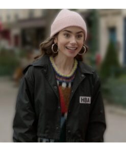 Emily In Paris Lily Collins HBA Logo Jacket