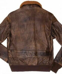 Men Distressed Bomber Leather Jacket