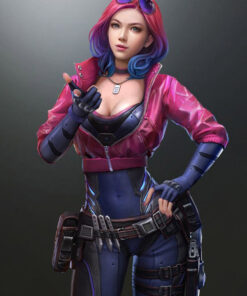 Cyberpunk 2077 Video Game Kira Madroxx Pink Leather Jacket