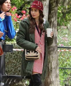 Emily In Paris Lily Collins Green Cotton Coat