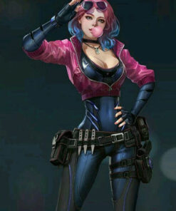 Kira Madroxx Cyberpunk Cropped Pink Leather Jacket