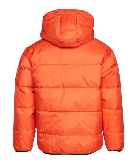 Mens Casual Orange Puffer Jacket with Hood