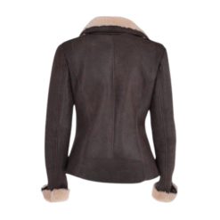 Womens Shearling Leather Brown Jacket