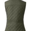 Womens Lightweight Quilted Green And Black Cotton Vest