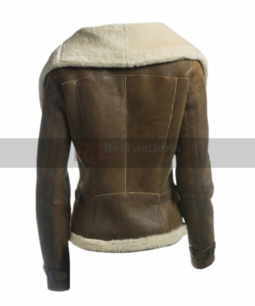 Women’s Brown Leather Shearling Jacket