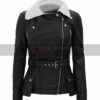 Women’s Fur Black Leather Jacket