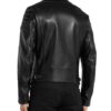 Mens Black Leather Sleeves Padded Jacket