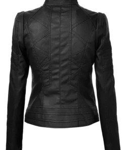 Womens Black Moto Biker leather Jacket
