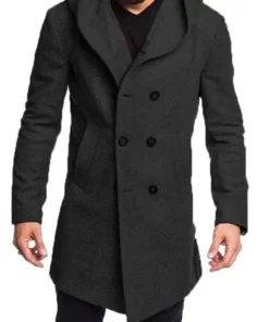 Men's Black Wool Coat