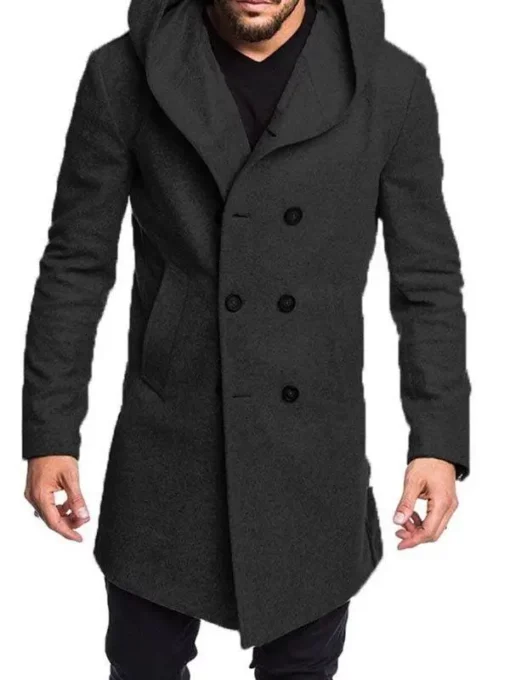 Men's Black Wool Coat