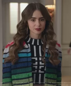 Lily Collins Emily in Paris S02 Rainbow Jacket