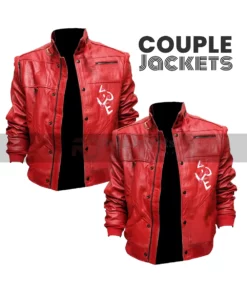 Valentine Day Couple's Red Jackets