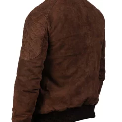 Mens Suede Leather Bomber Jacket