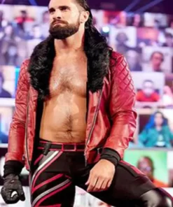 WWE Seth Rollins Red Leather Jacket