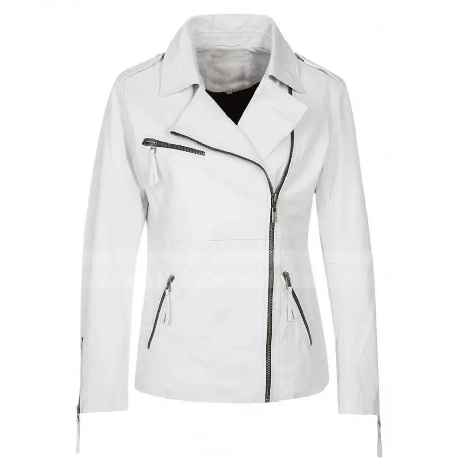 Womens White Asymmetrical Jacket