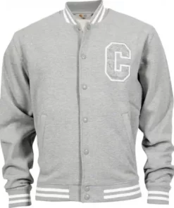 Men's Grey Letterman Varsity Jacket