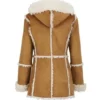 Womens Brown Fur Suede Leather Overcoat