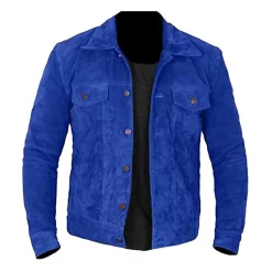 Mens-Blue-Front-Buttoned-Style-Suede-Leather-Jacket