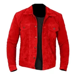 Mens-Red-Suede-Leather-Jacket