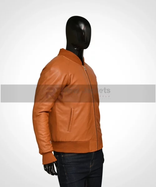 Mens Tan Brown Suede Leather Jacket