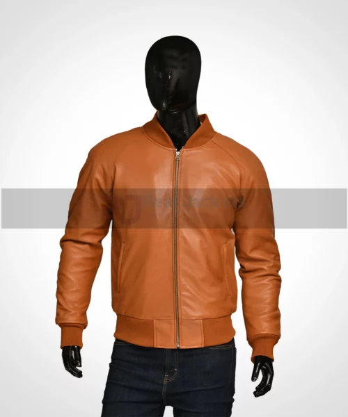 Mens Tan Brown Suede Leather Jacket