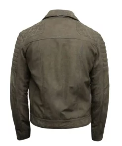 Olive-Gray-Suede-Biker-Leather-Jacket